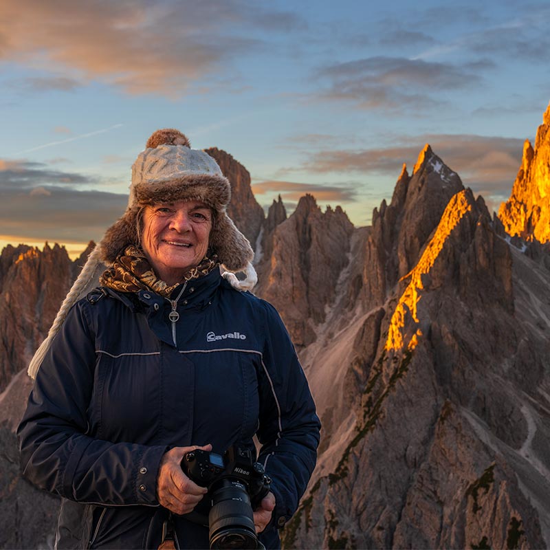 Portrait of a photography workshop participant at Cadini di Misurina in the Dolomites